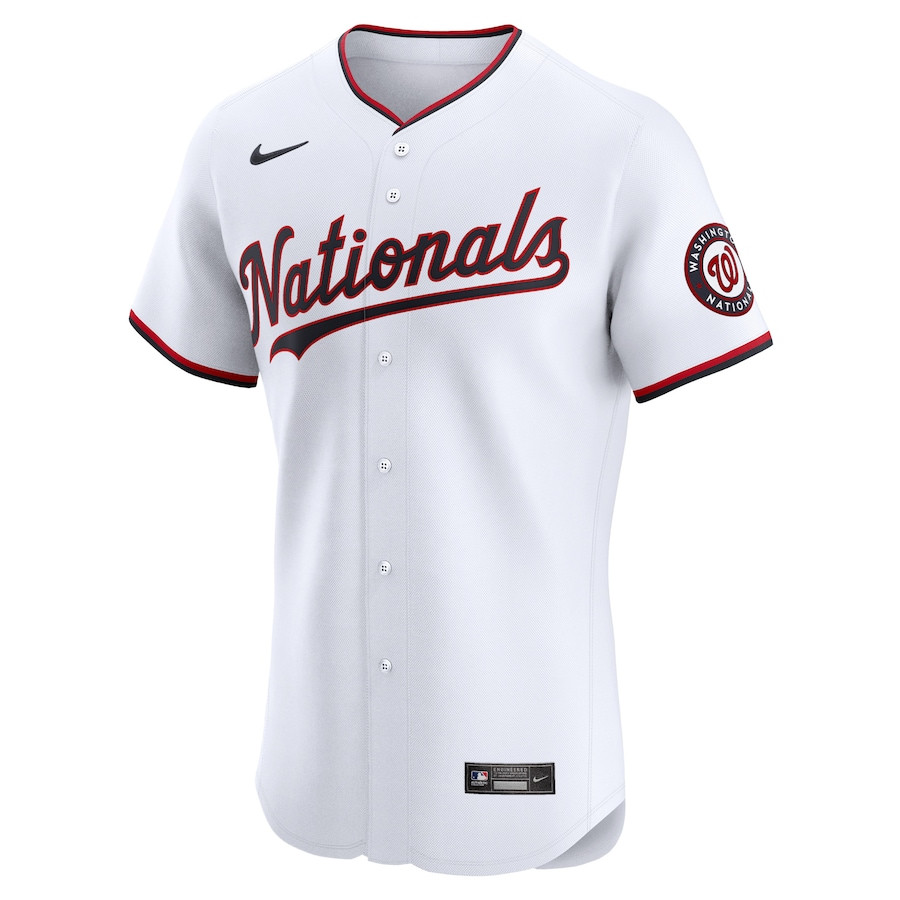 Alternative view of Luis Garcia 2 Washington Nationals Home Elite Player Men Baseball Jersey - White - JS969 