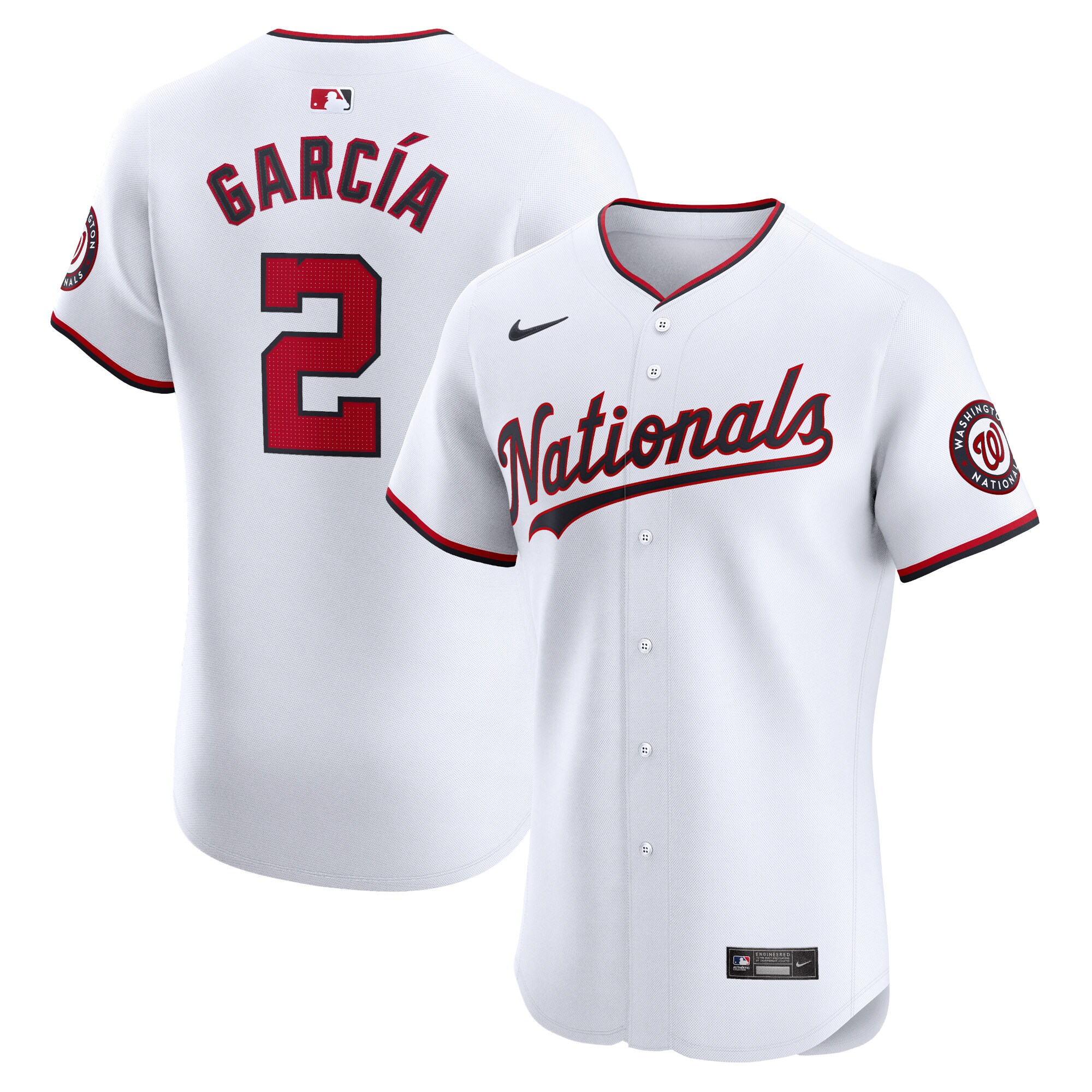 Luis Garcia Washington Nationals Home Elite Player Baseball Jersey - White