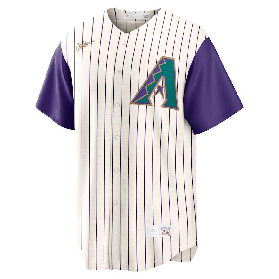 Alternative view of Luis Gonzalez 20 Arizona Diamondbacks Alternate Cooperstown Collection Men Baseball Jersey - Cream/Purple