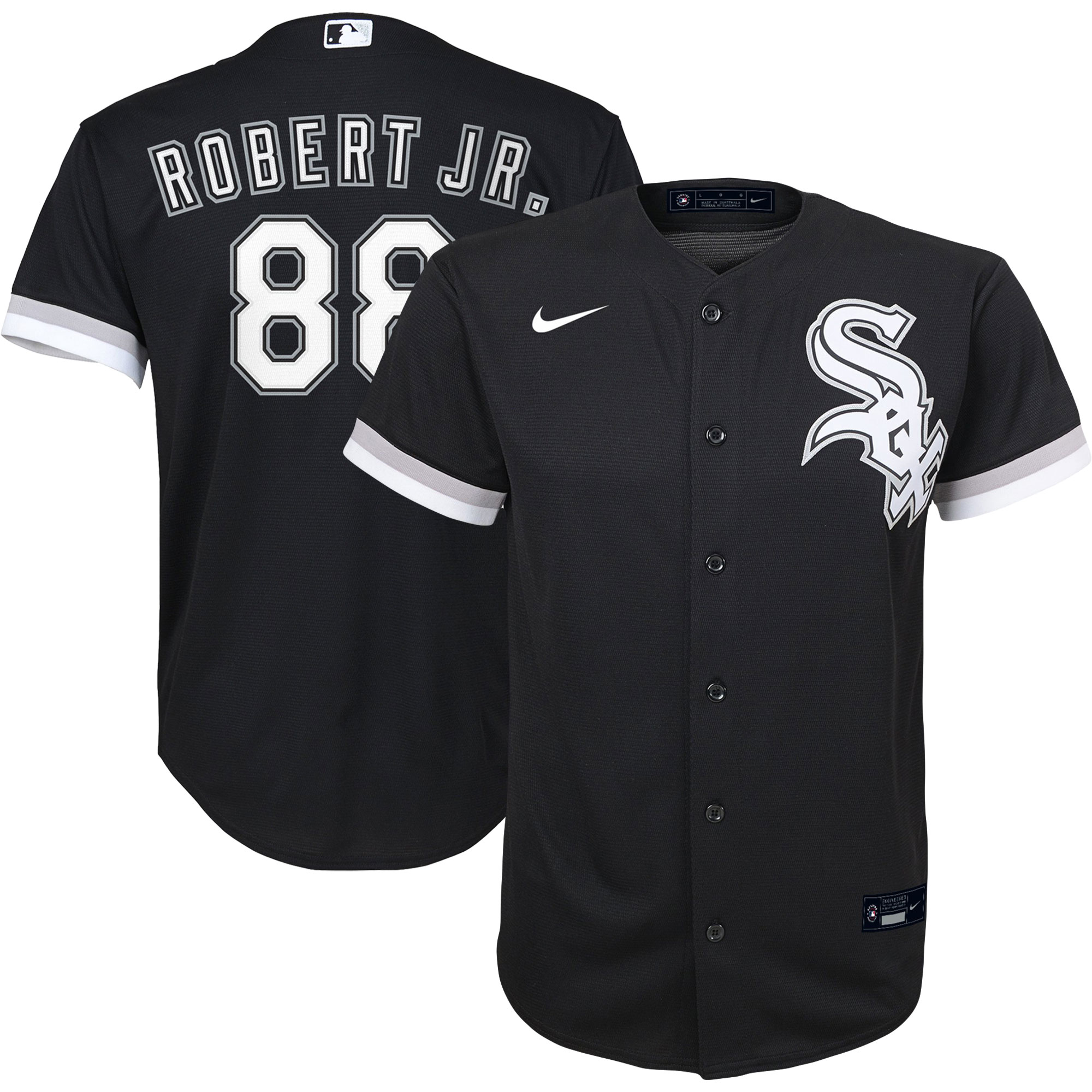 Alternative view of Luis Robert Chicago White Sox Youth Alternate Replica Player Jersey – Black