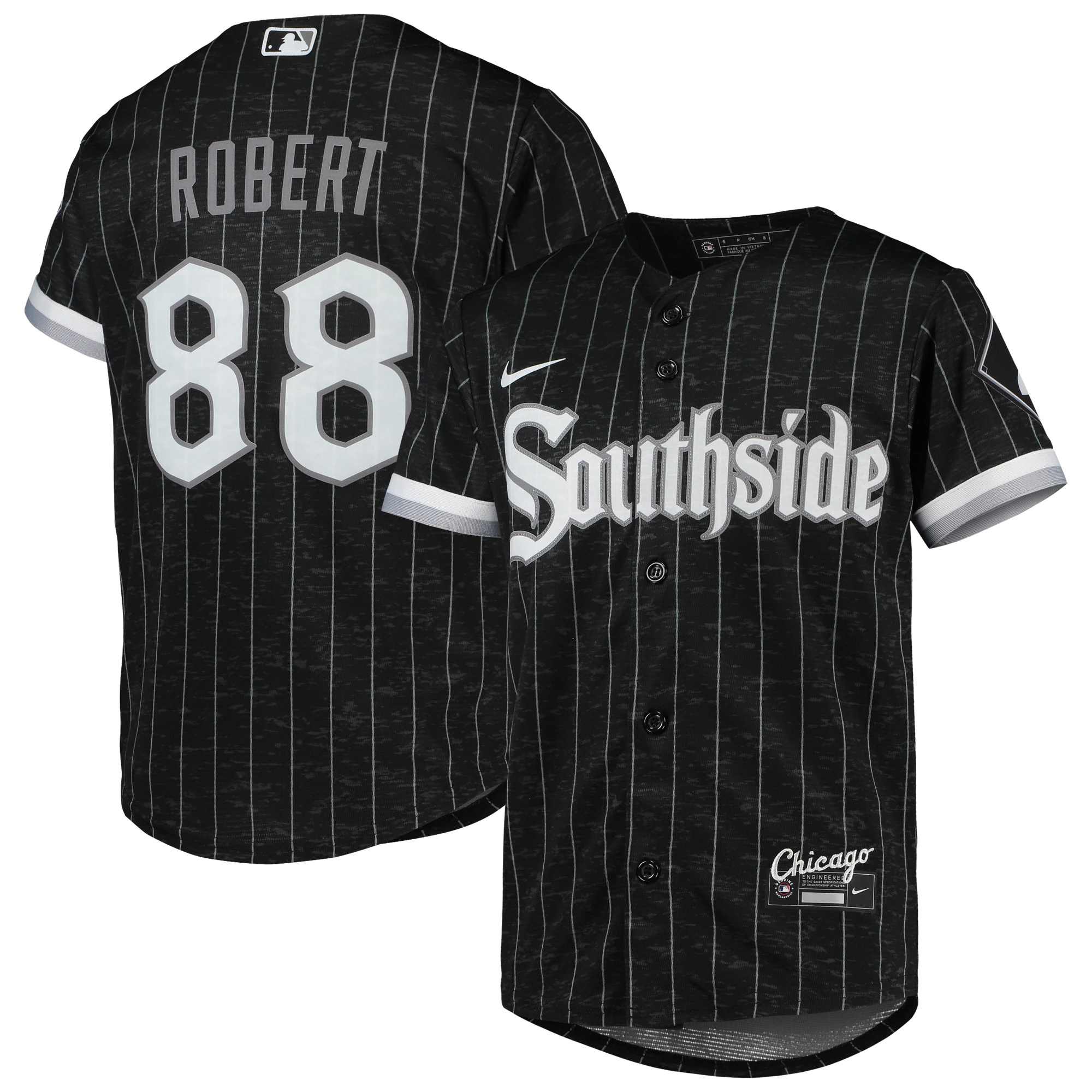 Luis Robert Chicago White Sox Youth City Connect Replica Player Jersey - Black/anthracite