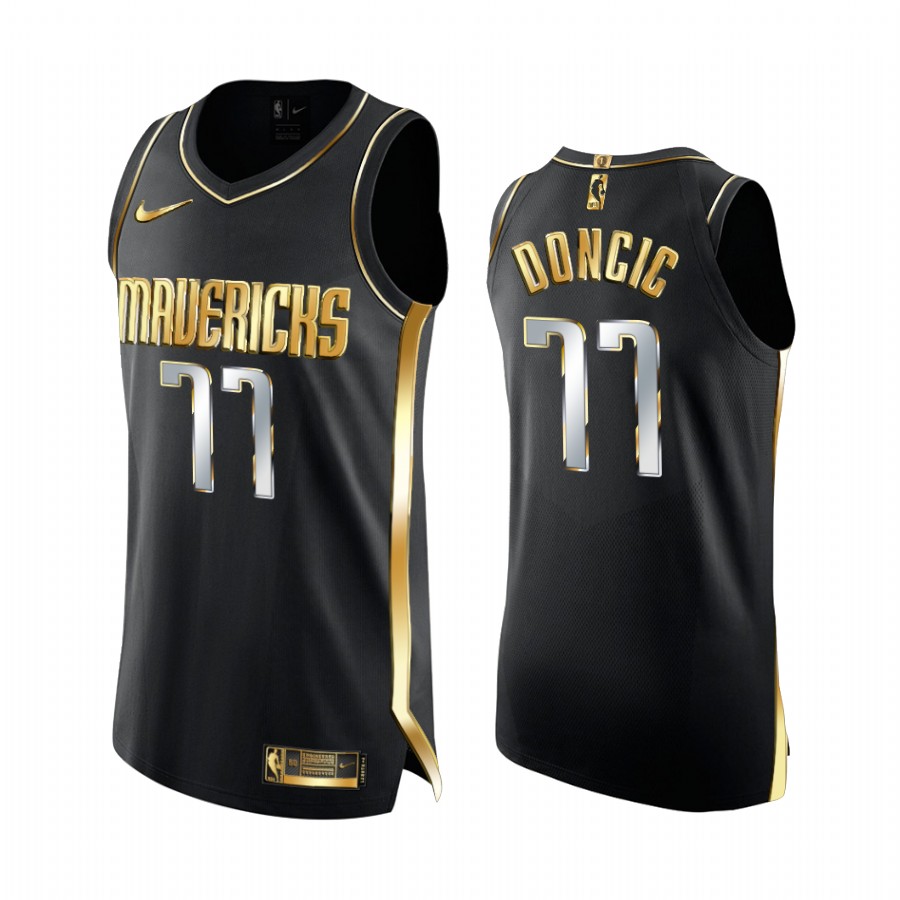 Luka Doncic Dallas Mavericks 2020-21 Black Golden Edition Basketball Jersey