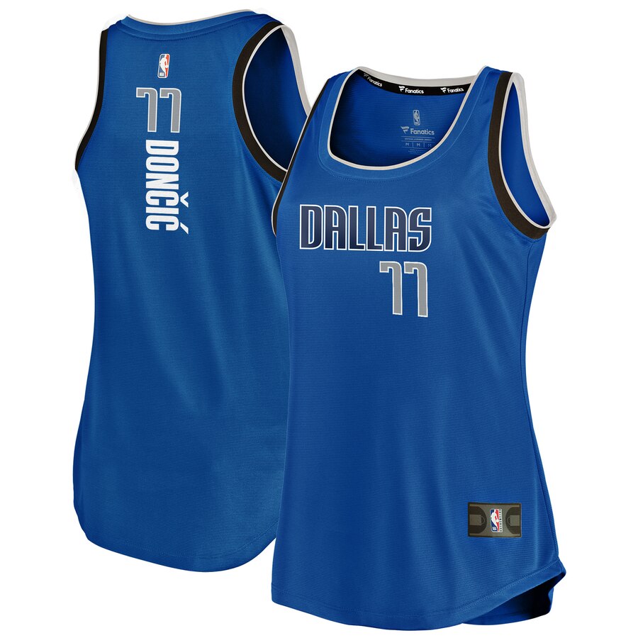 Luka Doncic Dallas Mavericks Fanatics Branded Women’s Fast Break Team Tank Basketball Jersey – Icon Edition – Blue