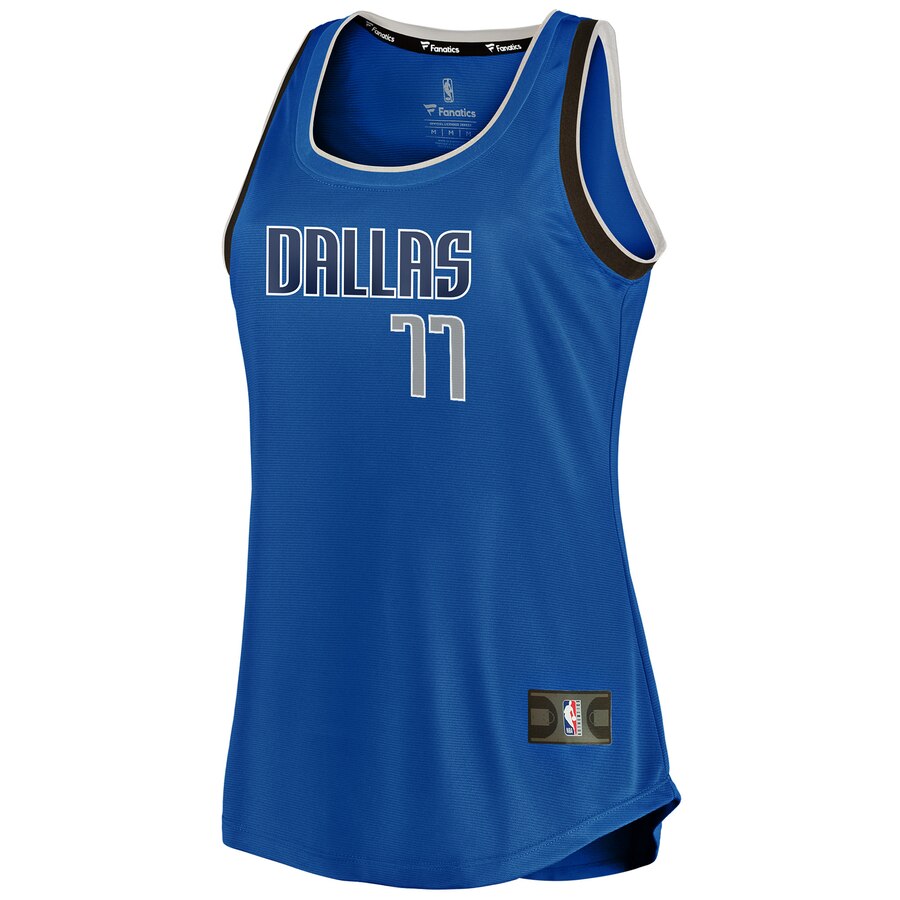 Alternative view of Luka Doncic Dallas Mavericks Fanatics Branded Women’s Fast Break Team Tank Basketball Jersey – Icon Edition – Blue
