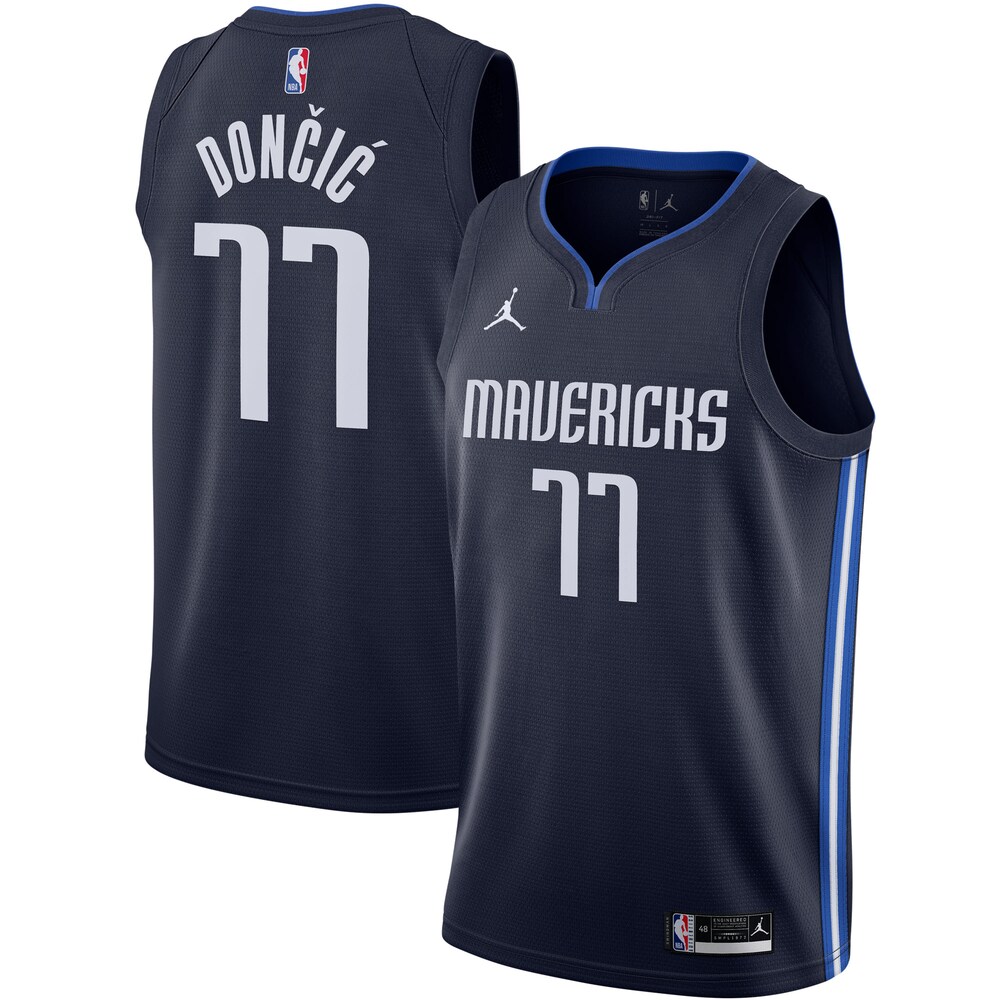 Luka Doncic Dallas Mavericks Jordan Brand 2020/21 Swingman Basketball Jersey - Statement Edition - Navy