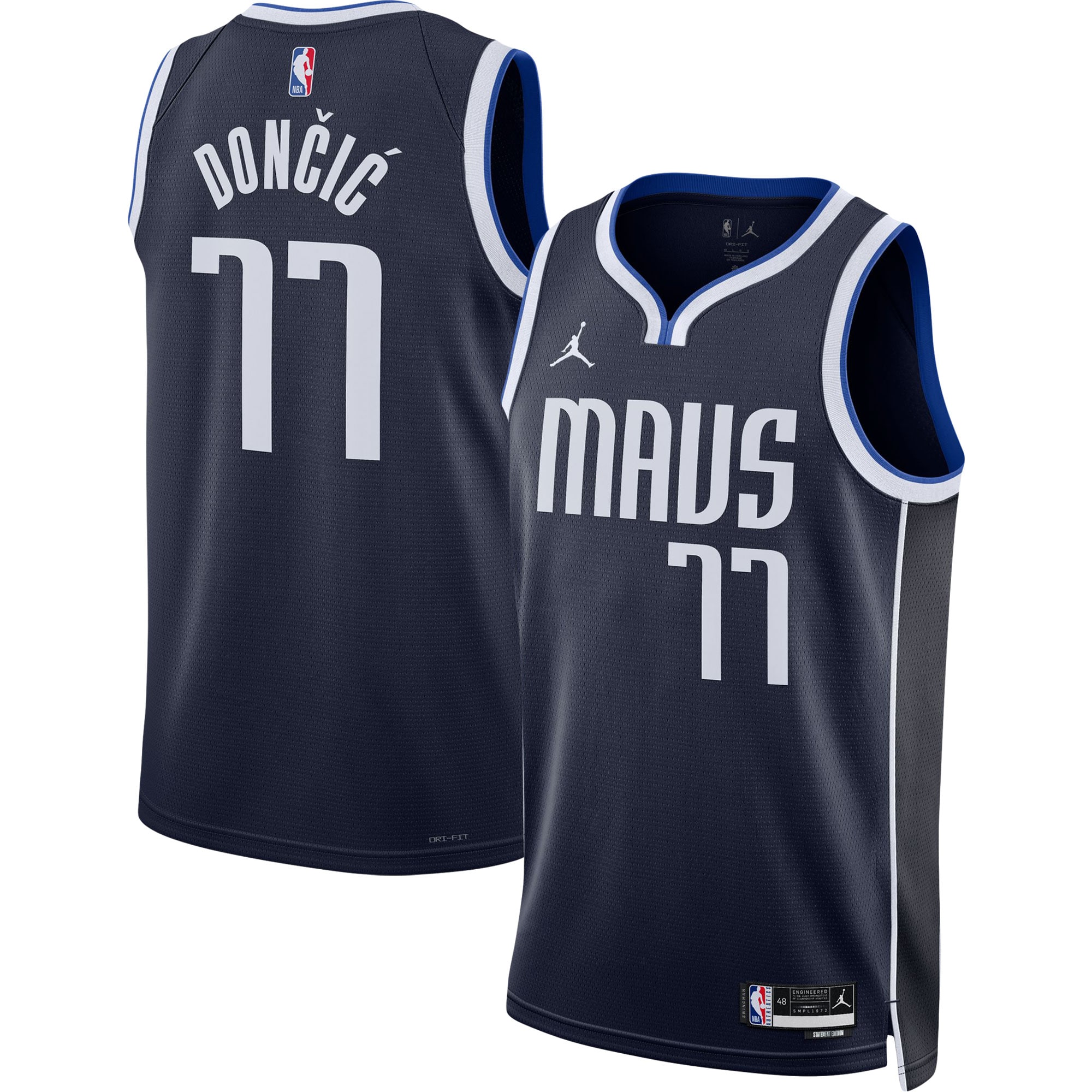 Luka Doncic Dallas Mavericks Jordan Brand Unisex Swingman Basketball Jersey - Statement Edition - Navy
