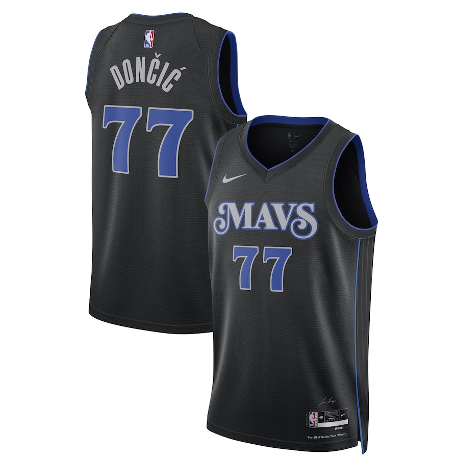 Luka DonÄiÄ‡ 77 Dallas Mavericks 2023/24 Swingman Basketball Jersey - City Edition - Unisex Black - JS280 
