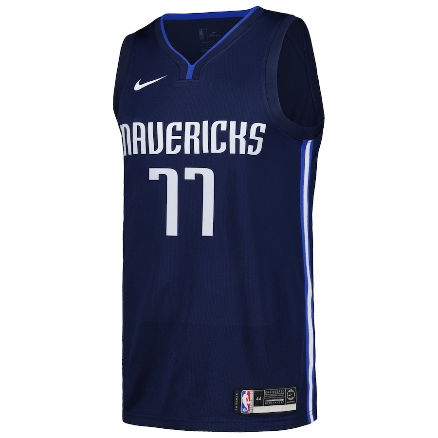 Alternative view of Luka DonÄiÄ‡ 77 Dallas Mavericks Nike Swingman Men Basketball Jersey - City Edition - Navy - JS193 