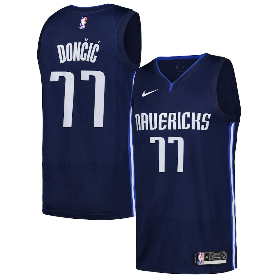Luka DonÄiÄ‡ 77 Dallas Mavericks Nike Swingman Men Basketball Jersey - City Edition - Navy - JS193 
