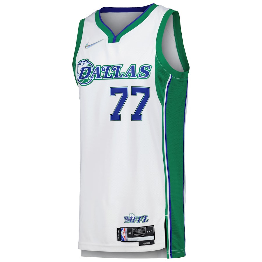 Alternative view of Luka DonÄiÄ‡ 77 Dallas Mavericks Swingman Men Basketball Jersey - City Edition - White - JS852 
