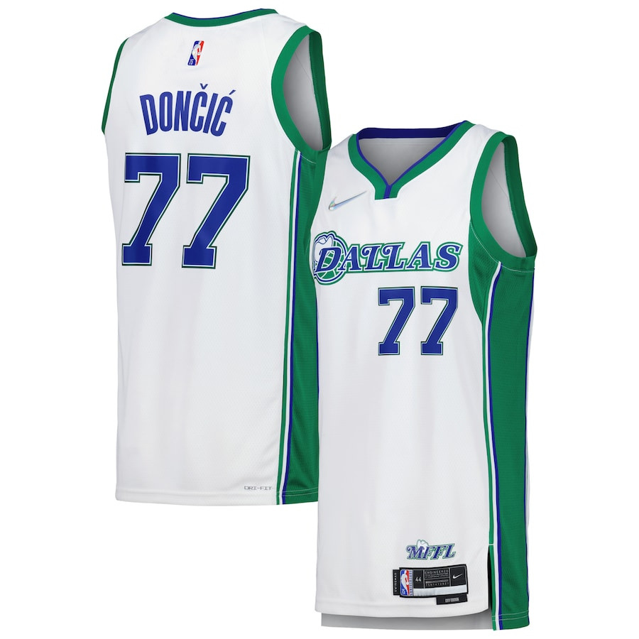 Luka DonÄiÄ‡ 77 Dallas Mavericks Swingman Men Basketball Jersey - City Edition - White - JS852 