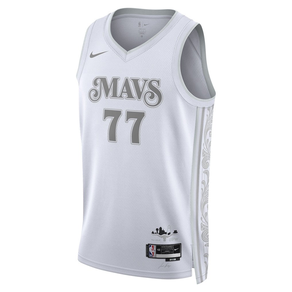 Alternative view of Luka DonÄiÄ‡ 77 Dallas Mavericks Unisex 2024/25 Swingman Player Basketball Jersey - City Edition - White - JS436 