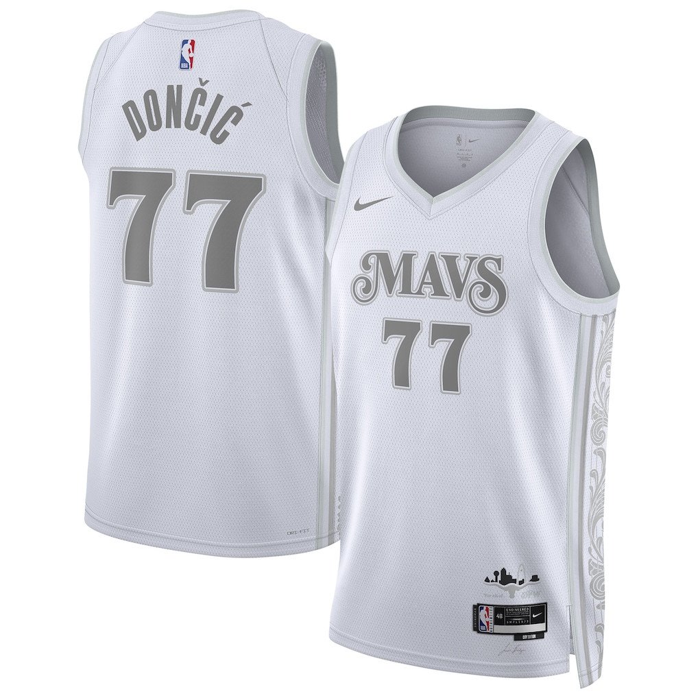 Luka DonÄiÄ‡ 77 Dallas Mavericks Unisex 2024/25 Swingman Player Basketball Jersey - City Edition - White - JS436 