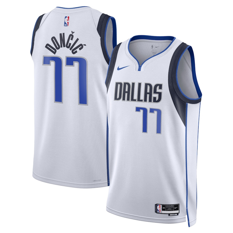 Luka DonÄiÄ‡ 77 Dallas Mavericks Unisex Swingman Basketball Jersey - Association Edition - White - JS607 