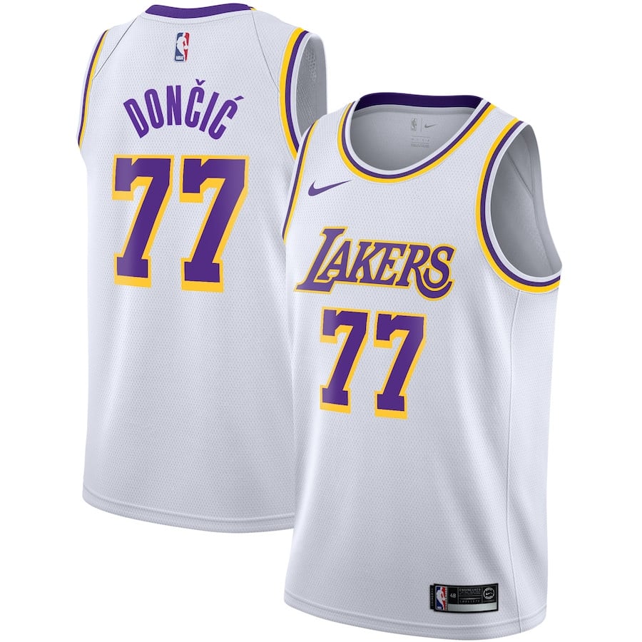 Luka DonÄiÄ‡ 77 Los Angeles Lakers YOUTH 2024/25 Swingman Player Basketball Jersey - Association Edition - White - JS721 