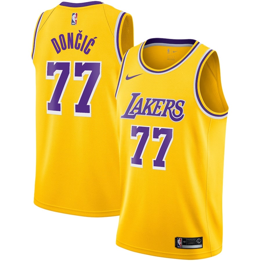 Luka DonÄiÄ‡ 77 Los Angeles Lakers YOUTH 2024/25 Swingman Player Basketball Jersey - Icon Edition - Gold - JS380 