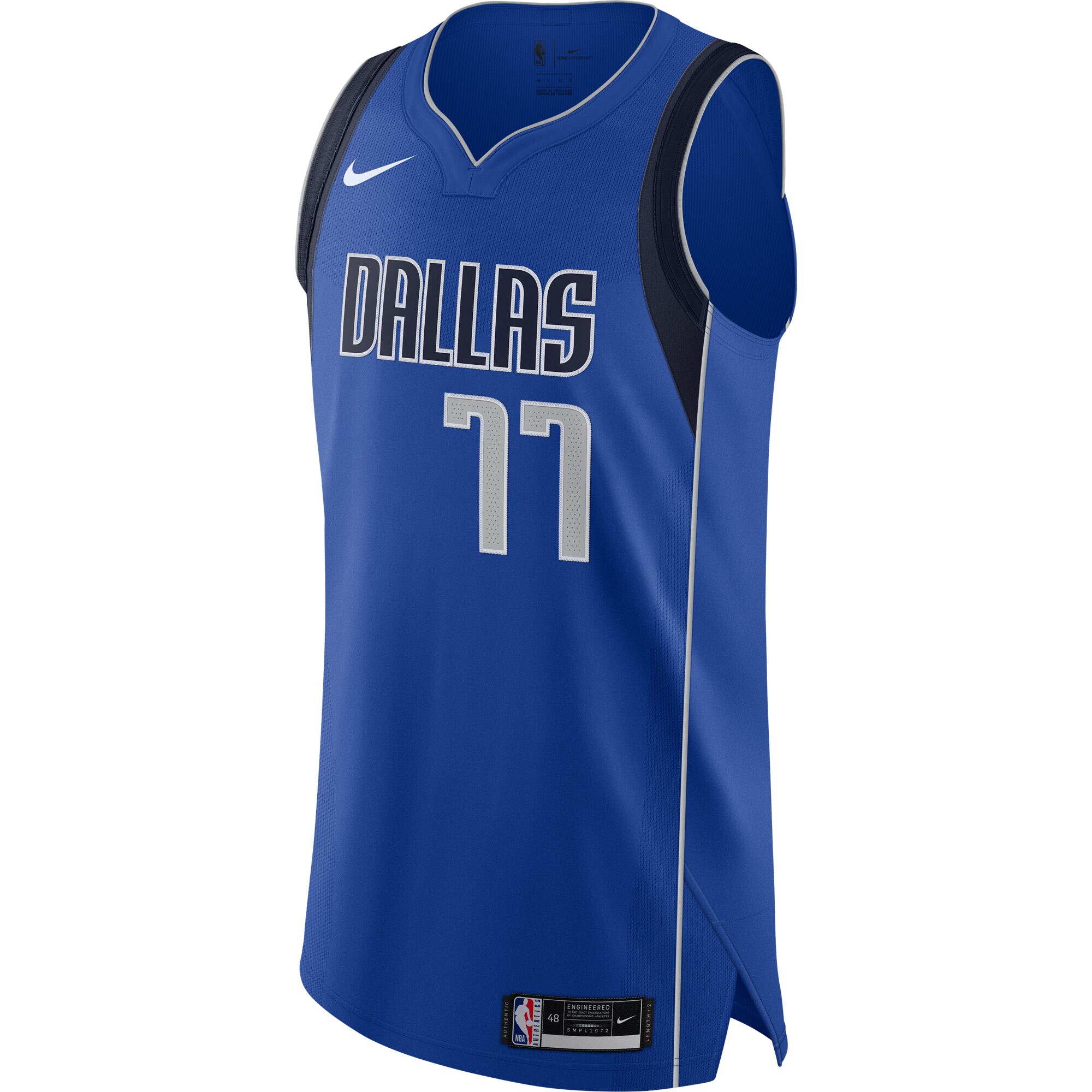 Alternative view of Luka DonÃƒâ€žÃ‚ÂiÃƒâ€žÃ¢â‚¬Â¡ Dallas Mavericks Authentic Basketball Jersey - Icon Edition - Blue