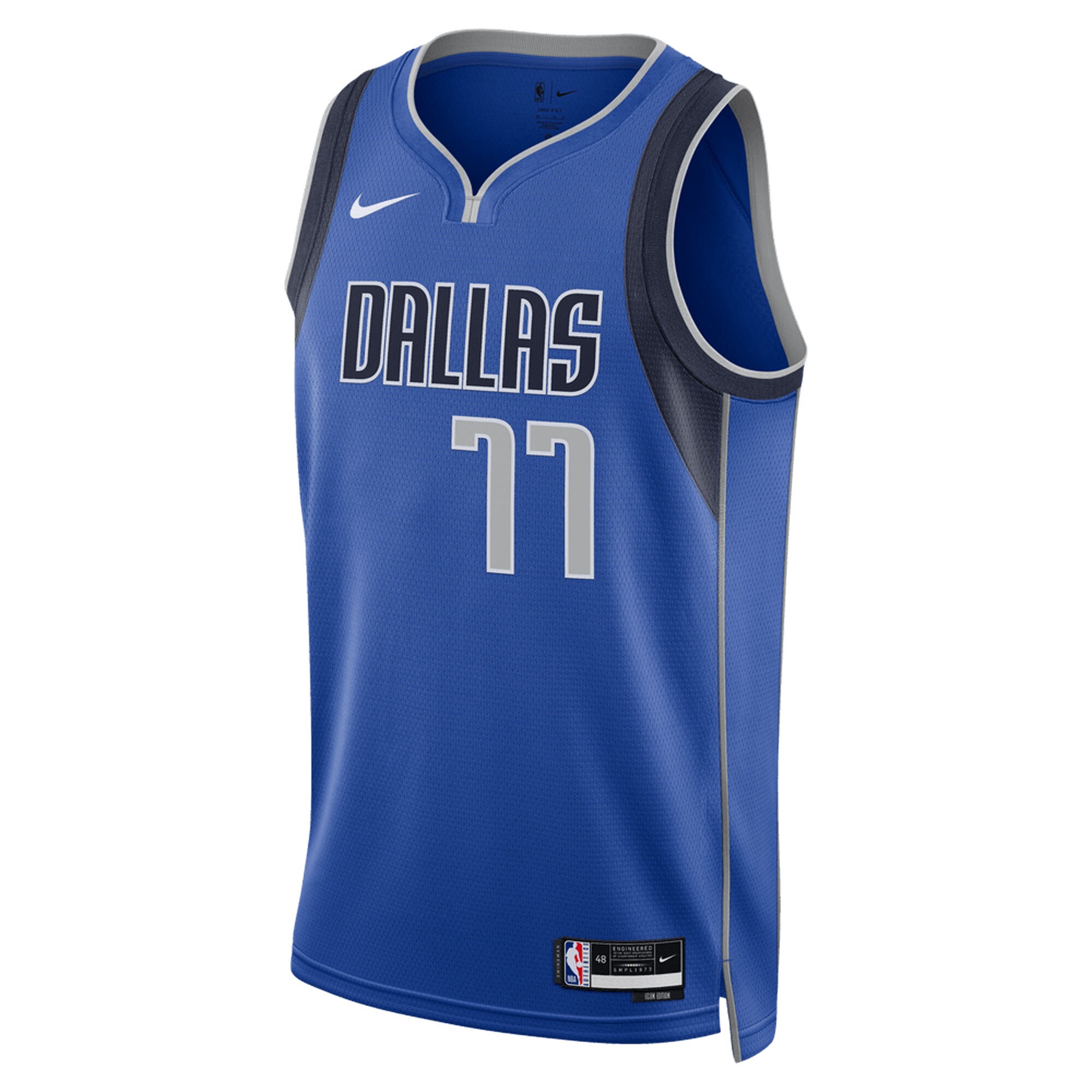 Alternative view of Luka DonÃƒâ€žÃ‚ÂiÃƒâ€žÃ¢â‚¬Â¡ Dallas Mavericks Unisex Swingman Basketball Jersey - Icon Edition - Blue