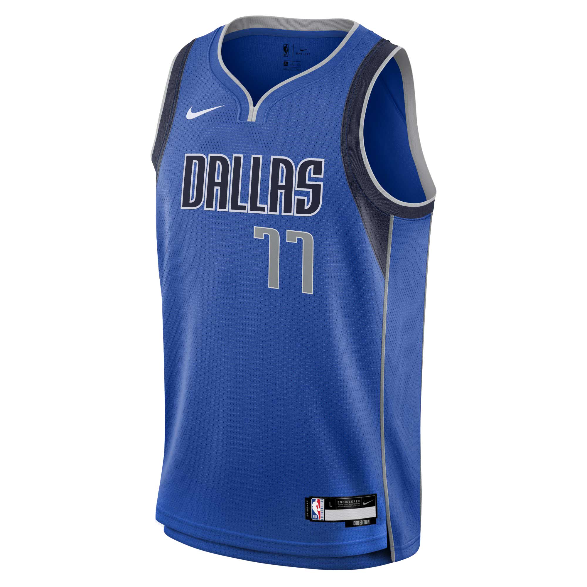 Alternative view of Luka DonÃƒâ€žÃ‚ÂiÃƒâ€žÃ¢â‚¬Â¡ Dallas Mavericks Youth Swingman Basketball Jersey - Icon Edition - Blue