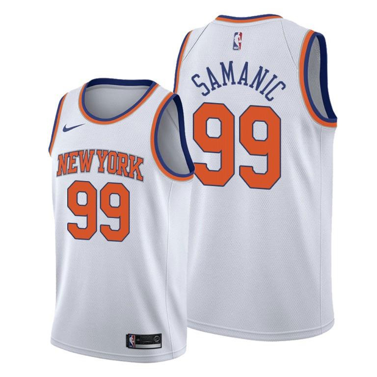 Luka Samanic 99 New York Knicks Association Edition White Basketball Jersey - Men Basketball Jersey - JS158 