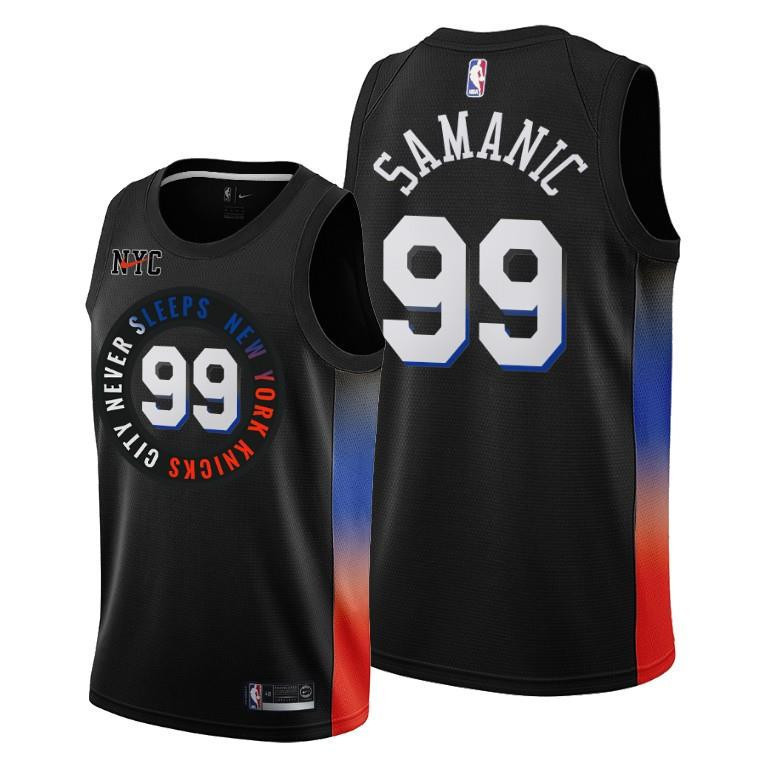 Luka Samanic 99 New York Knicks City Edition Black Basketball Jersey - Men Basketball Jersey - JS828 
