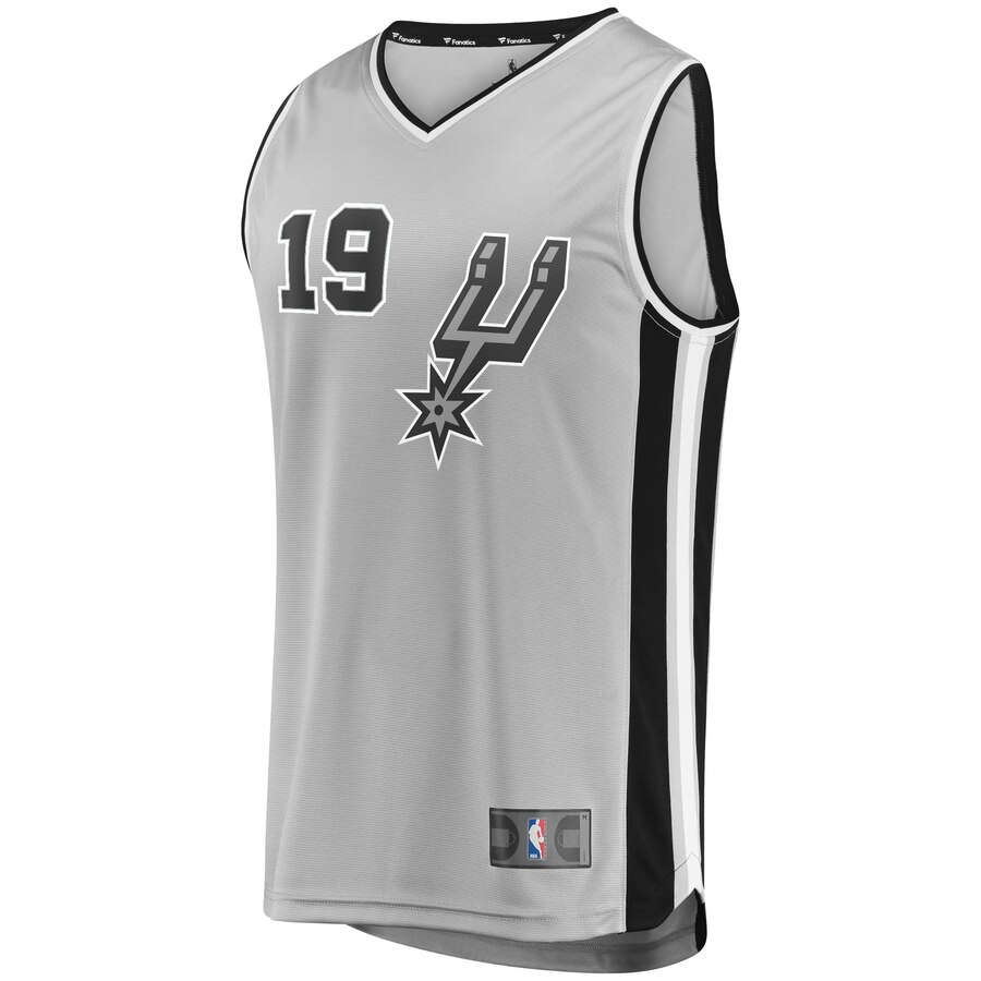 Alternative view of Luka Samanic San Antonio Spurs Fanatics Branded Youth Fast Break Replica Player Basketball Jersey - Statement Edition - Silver