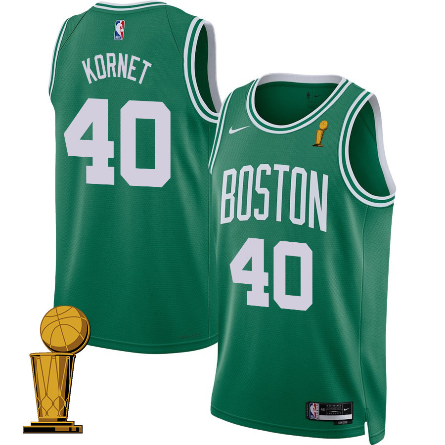 Luke Kornet 40 Boston Celtics 2024 FINALS CHAMPIONS Basketball Jersey - Icon Edition - Kelly Green - JS969
