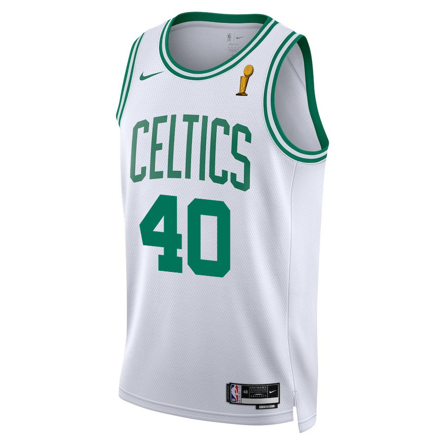 Alternative view of Luke Kornet 40 Boston Celtics 2024 FINALS CHAMPIONS Swingman Basketball Jersey - Association Edition - White - JS855