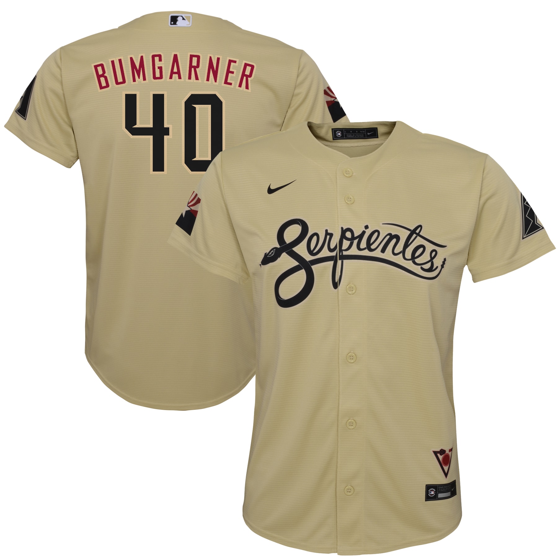 Madison Bumgarner Arizona Diamondbacks Youth City Connect Replica Player Baseball Jersey – Sand