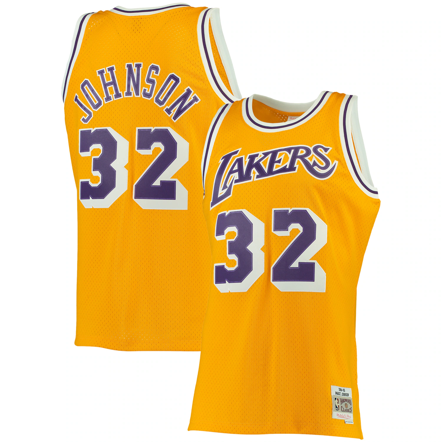 Alternative view of Magic Johnson Los Angeles Lakers Mitchell & Ness Big & Tall Hardwood Classics Basketball Jersey - Gold