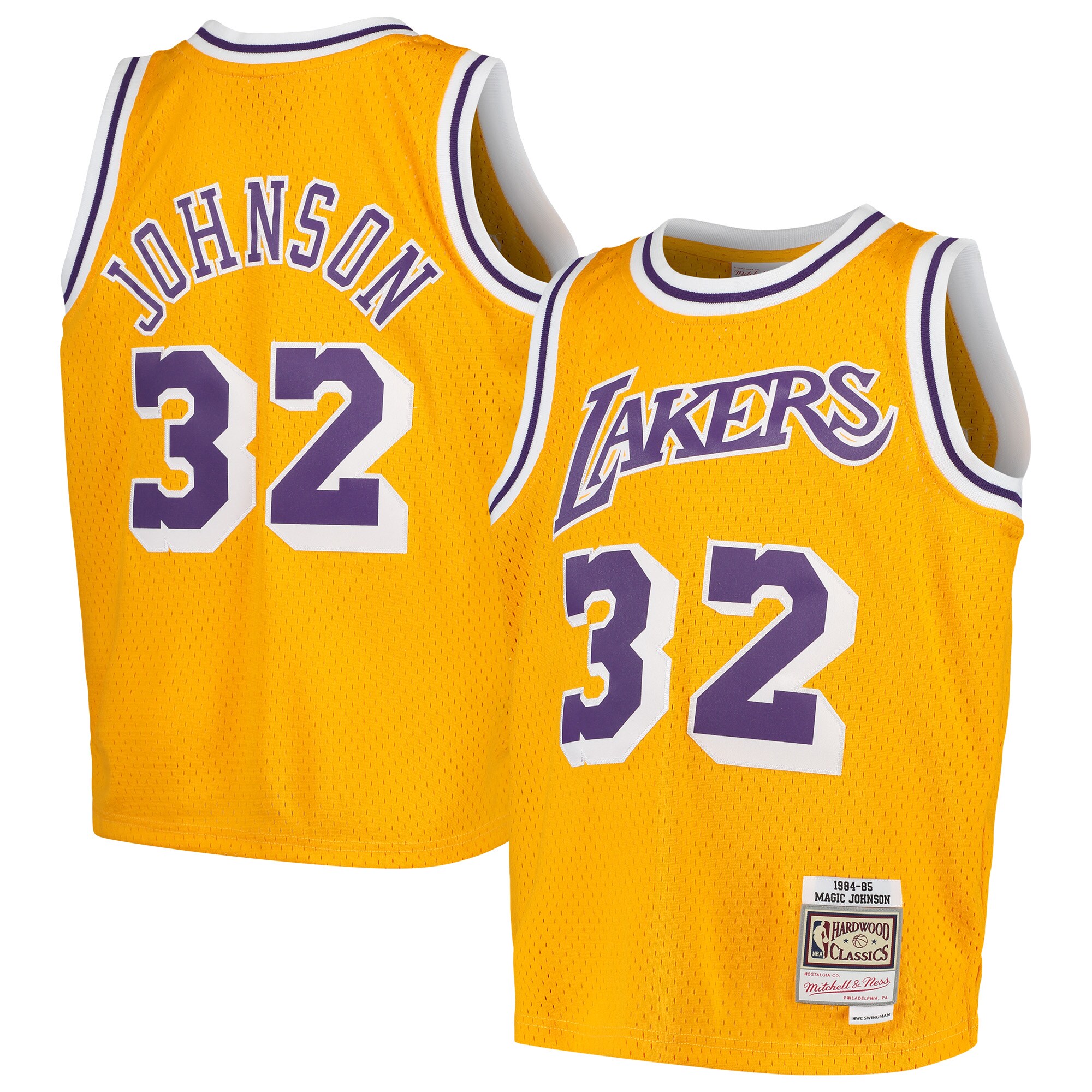 Magic Johnson Los Angeles Lakers Mitchell & Ness Youth Swingman Throwback Basketball Jersey - Gold