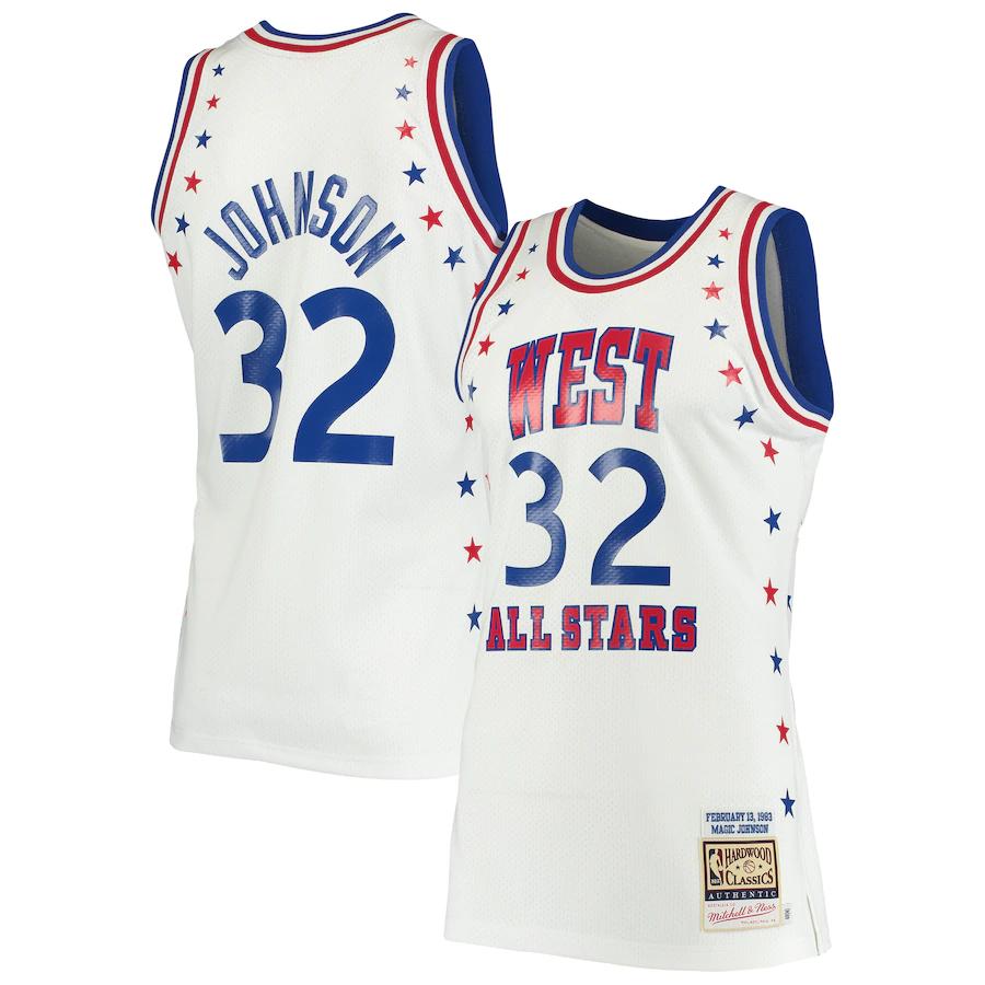 Magic Johnson Los Angeles Lakers Mitchell & Ness 1983 Nba All-star Game Hardwood Classics Basketball Jersey - White