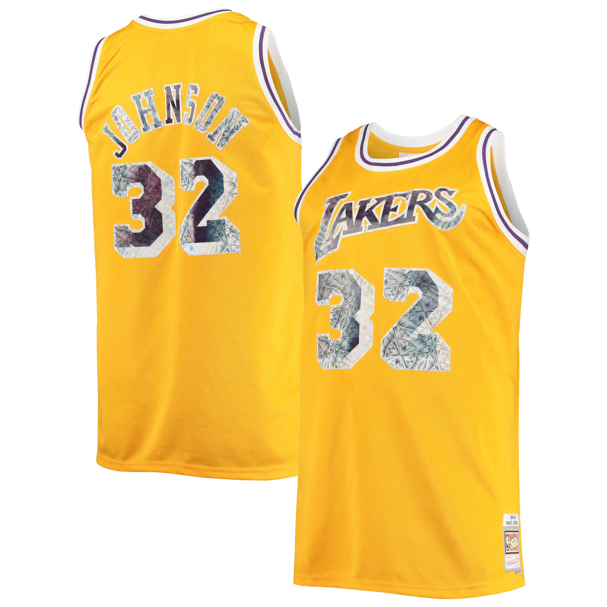 Magic Johnson Los Angeles Lakers Mitchell & Ness Big & Tall 1984/85 Nba 75th Anniversary Diamond Swingman Basketball Jersey - Gold