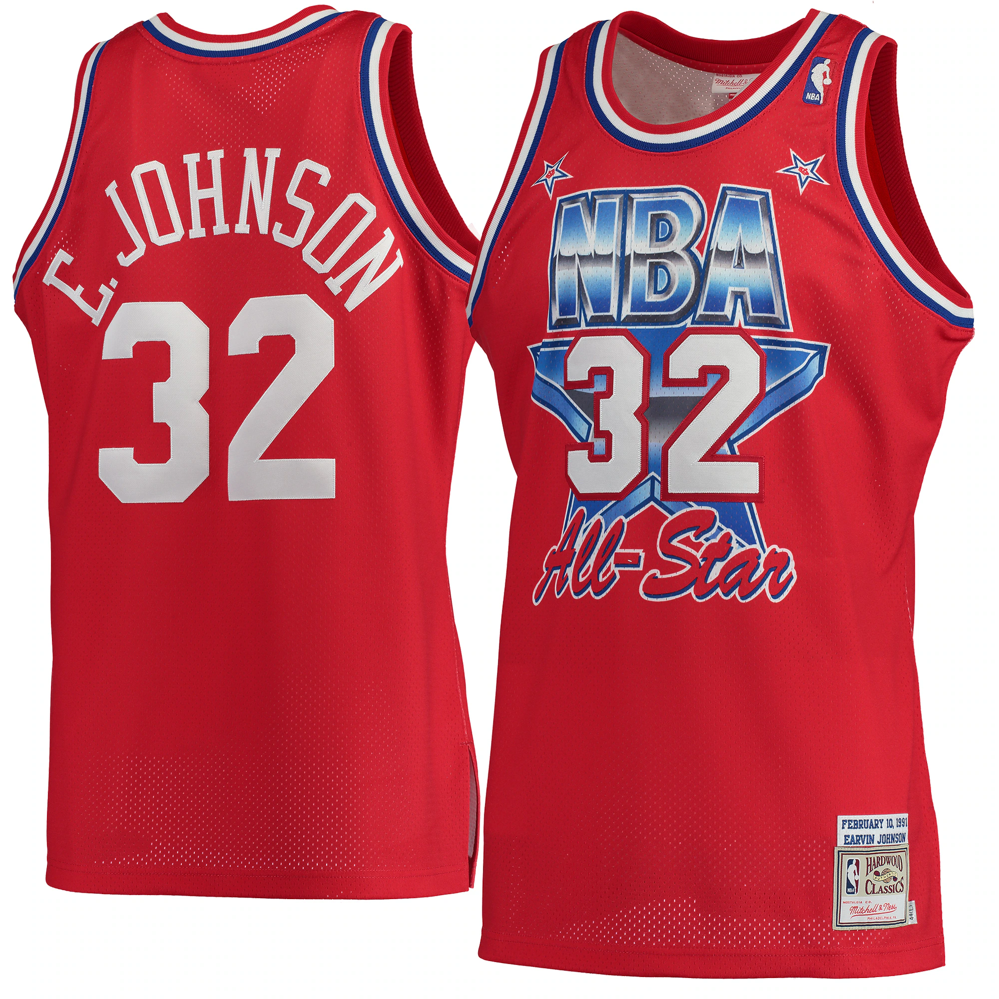 Magic Johnson Los Angeles Lakers Mitchell & Ness Hardwood Classics 1991 All-star Authentic Basketball Jersey – Red