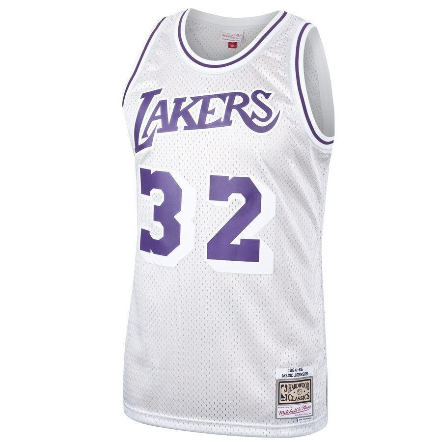 Alternative view of Magic Johnson Los Angeles Lakers Mitchell & Ness Hardwood Classics Platinum Swingman Basketball Jersey - JS319 