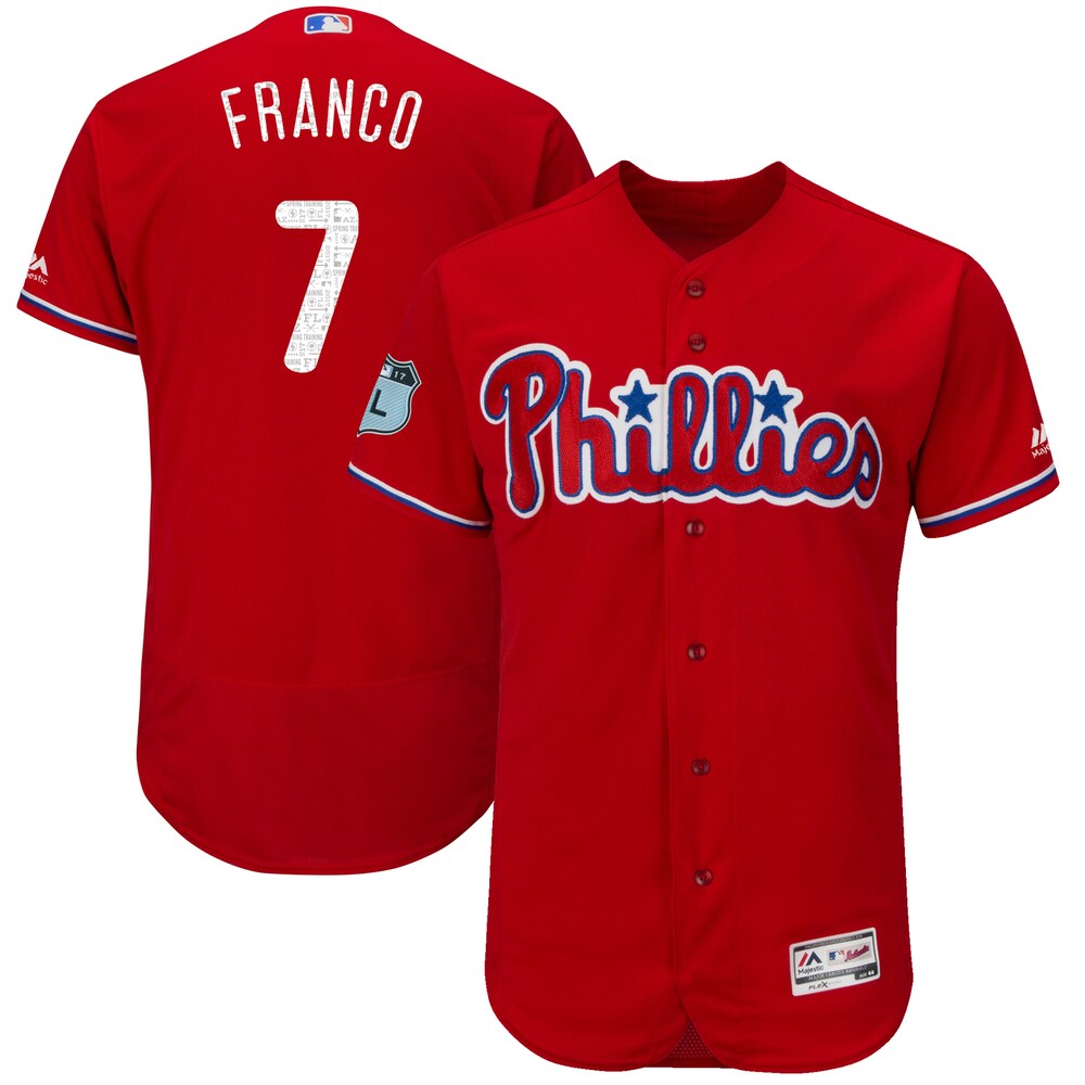 Maikel Franco Philadelphia Phillies Majestic 2017 Spring Training Flex Base Player Baseball Jersey - Scarlet