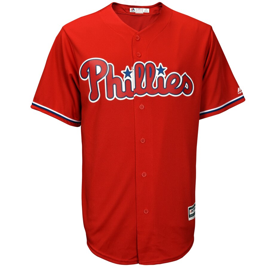 Alternative view of Maikel Franco Philadelphia Phillies Majestic Big And Tall Fashion Cool Base Replica Player Baseball Jersey - Scarlet