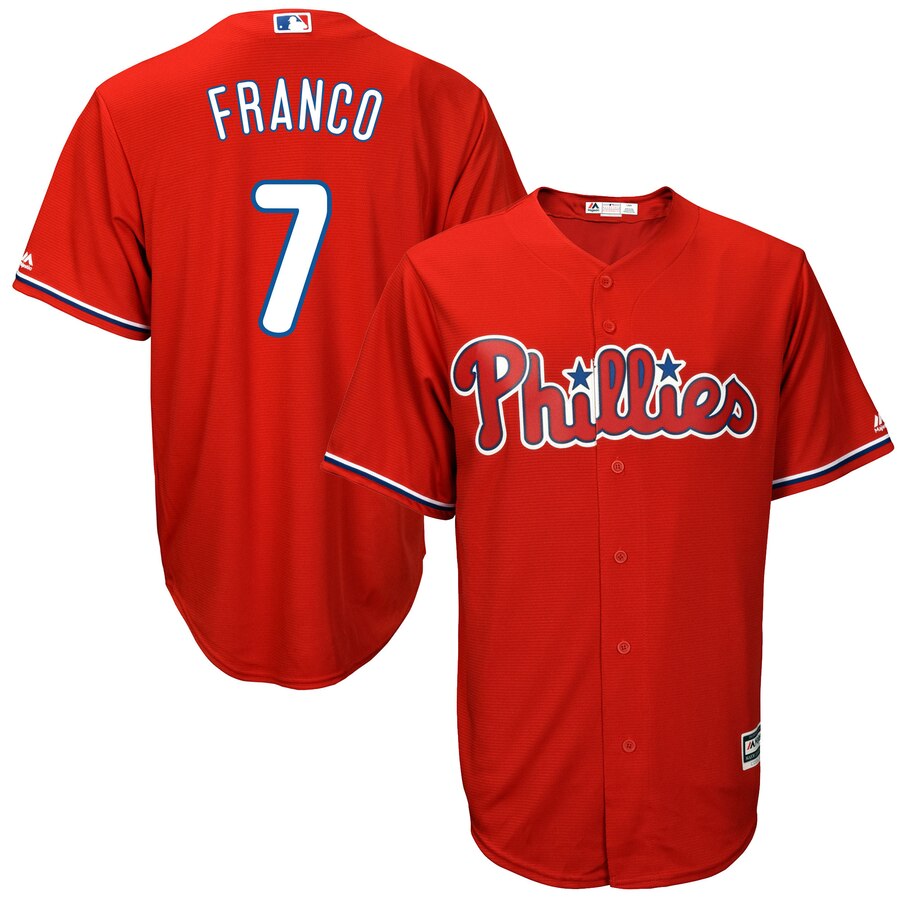 Maikel Franco Philadelphia Phillies Majestic Big And Tall Fashion Cool Base Replica Player Baseball Jersey - Scarlet