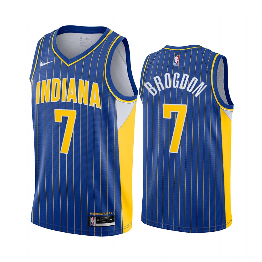 Malcolm Brogdon Indiana Pacers 2020-21 Blue City Edition Basketball Jersey New Uniform