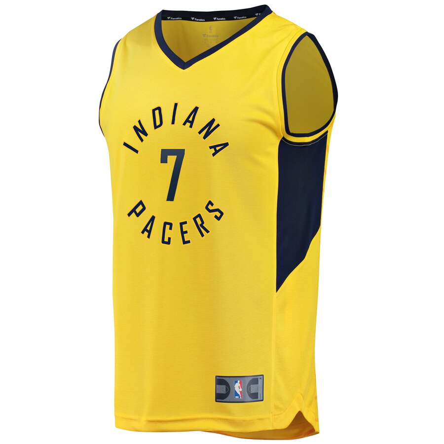Alternative view of Malcolm Brogdon Indiana Pacers Fanatics Branded Fast Break Replica Basketball Jersey Gold - Statement Edition
