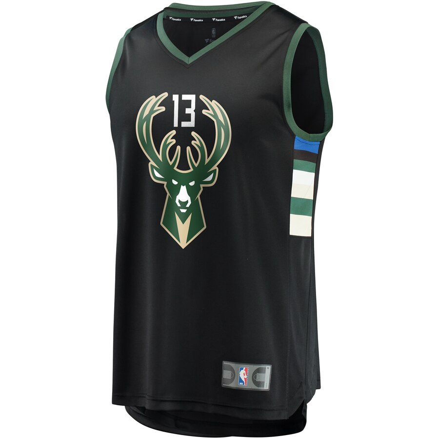 Alternative view of Malcolm Brogdon Milwaukee Bucks Fanatics Branded Youth Fast Break Replica Basketball Jersey Black - Statement Edition