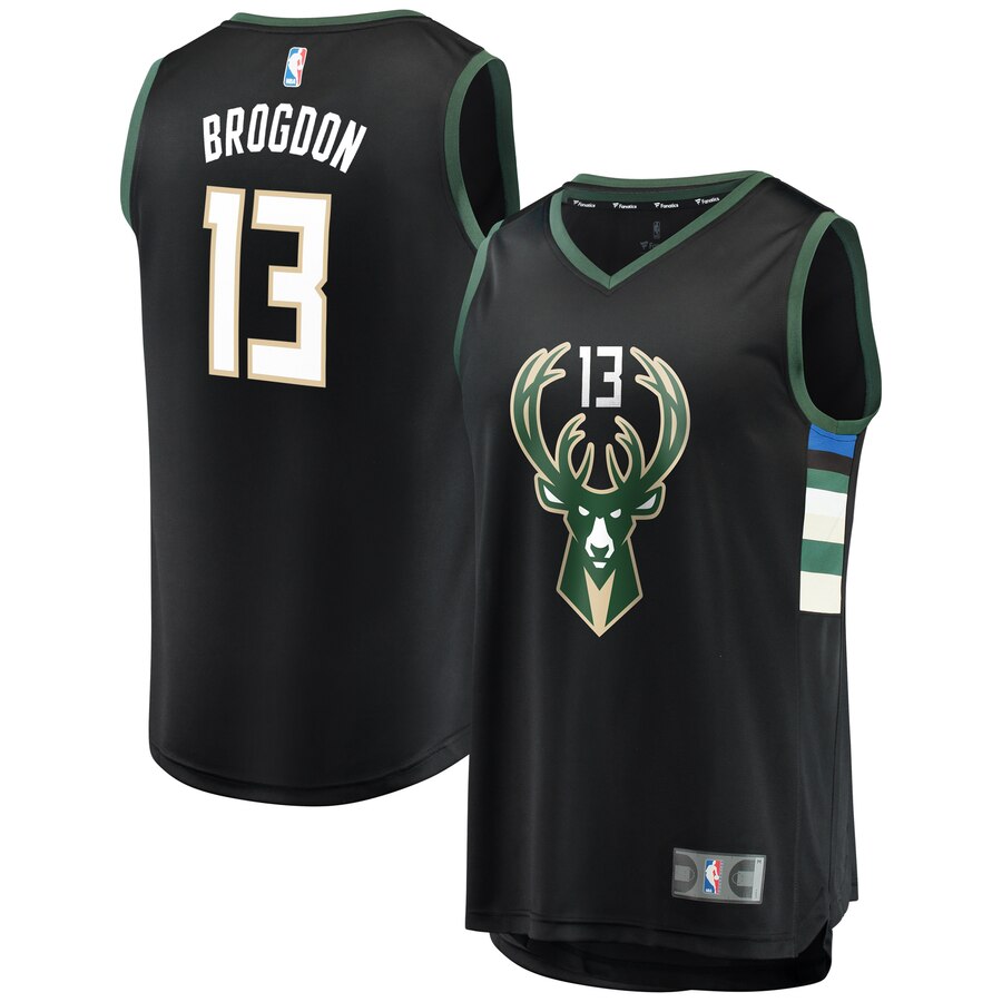Malcolm Brogdon Milwaukee Bucks Fanatics Branded Youth Fast Break Replica Basketball Jersey Black - Statement Edition