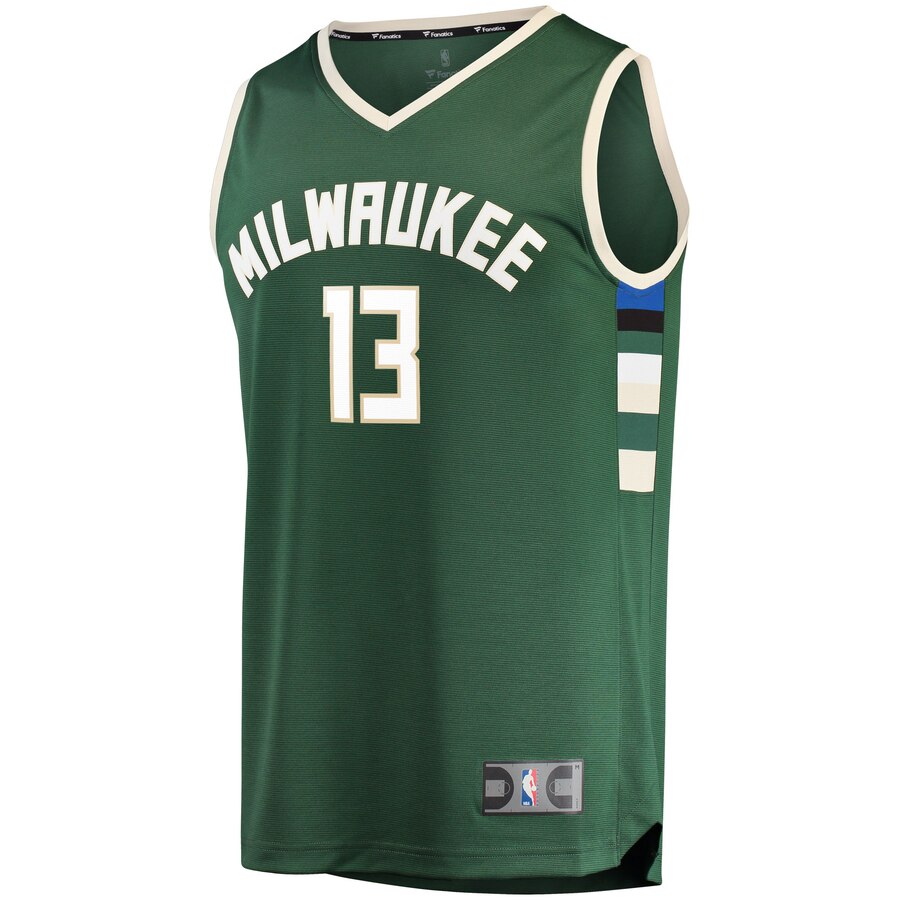 Alternative view of Malcolm Brogdon Milwaukee Bucks Fanatics Branded Youth Fast Break Replica Basketball Jersey Green - Icon Edition