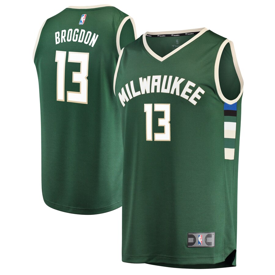Malcolm Brogdon Milwaukee Bucks Fanatics Branded Youth Fast Break Replica Basketball Jersey Green - Icon Edition
