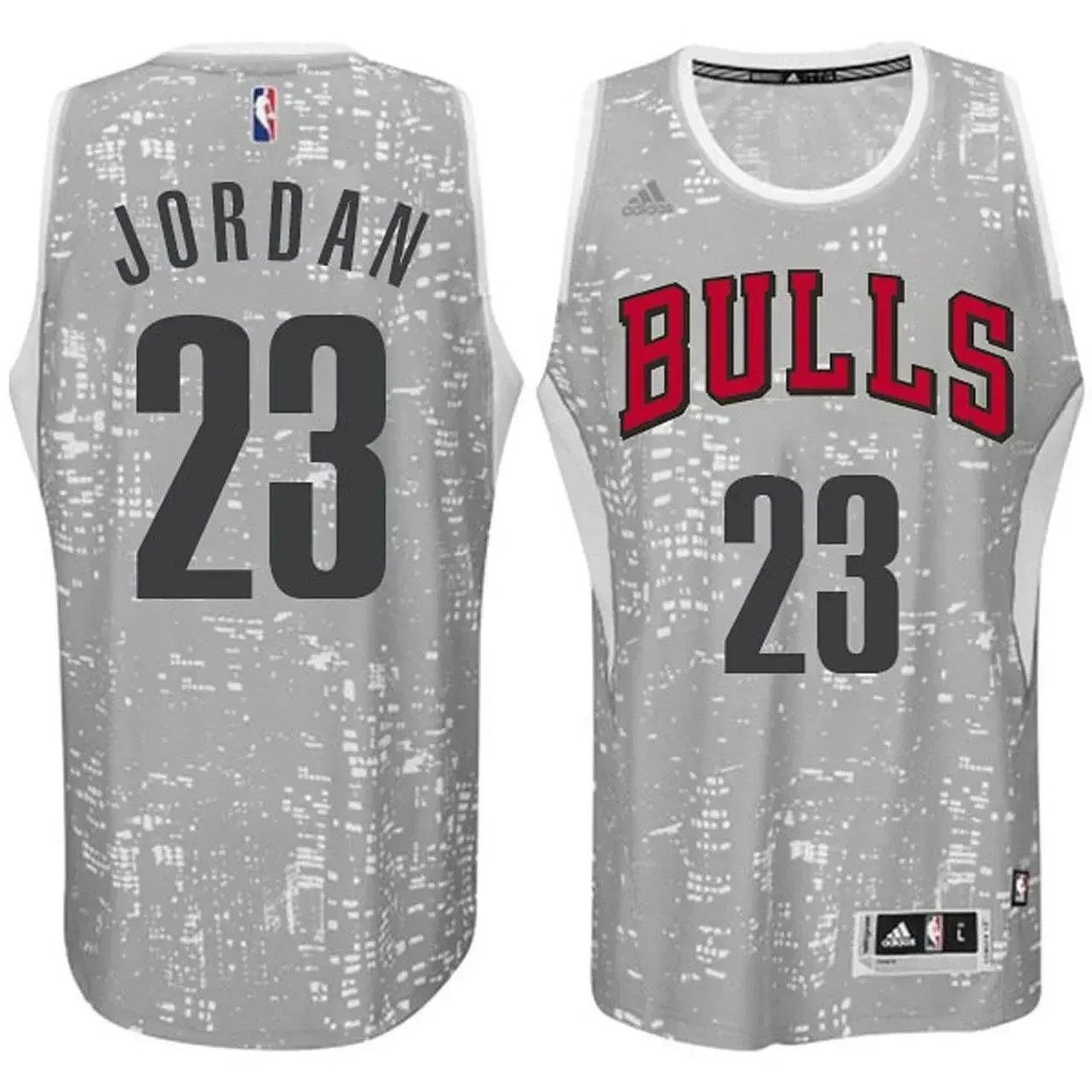 Male Chicago Bulls 23 Michael Jordan City Lights Gray Swingman Basketball Jersey - JS280 