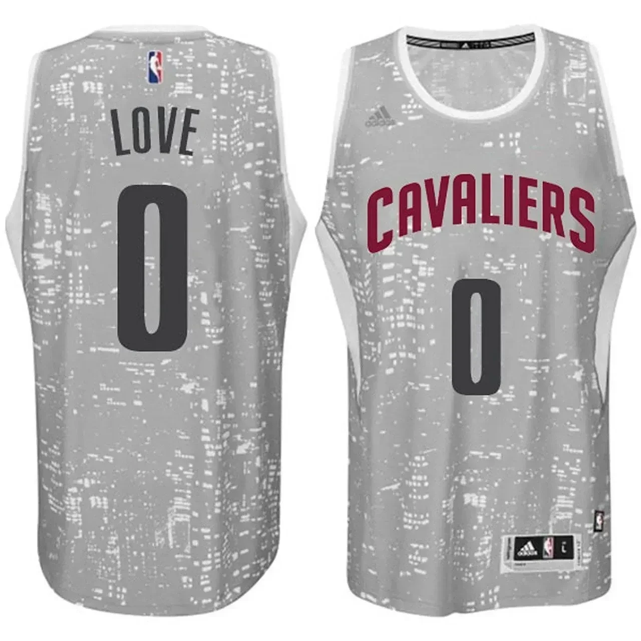 Male Cleveland Cavaliers 0 Kevin Love City Lights Gray Swingman Basketball Jersey - JS819