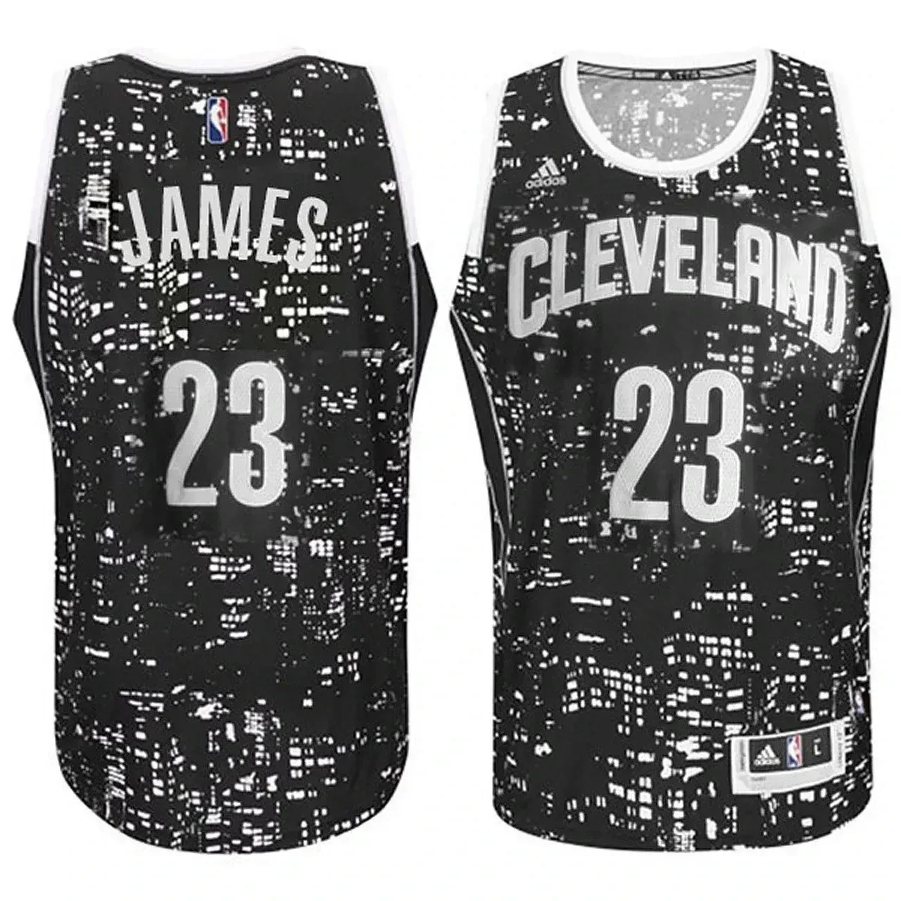 Male Cleveland Cavaliers 23 Lebron James City Lights Black Swingman Basketball Jersey - JS853