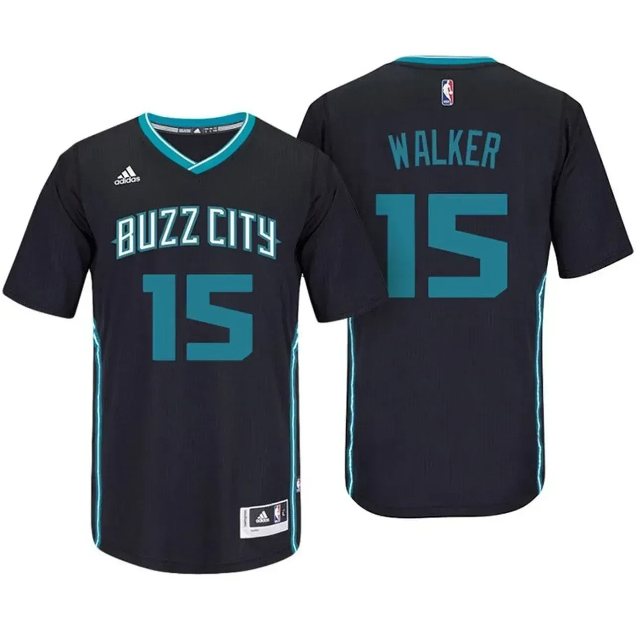 Male Kemba Walker Charlotte Hornets 15 Black Buzz City Pride Sleeved Swingman Basketball Jersey - JS826 