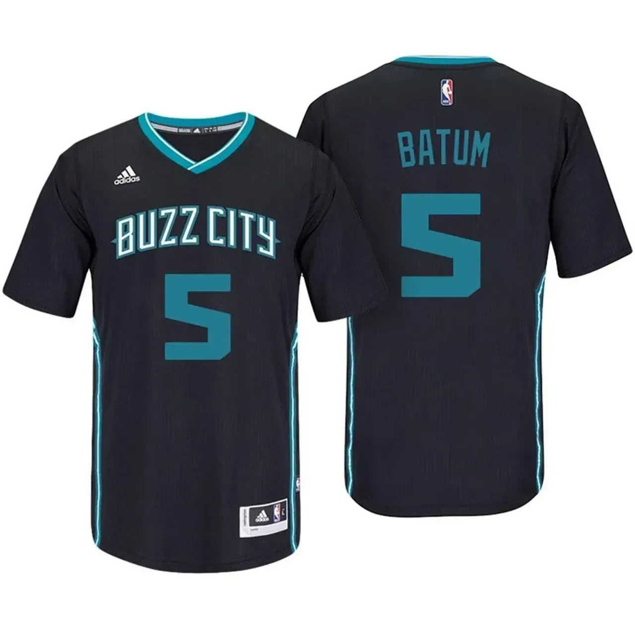 Male Nicolas Batum Charlotte Hornets 5 Black Buzz City Pride Sleeved Swingman Basketball Jersey - JS920 