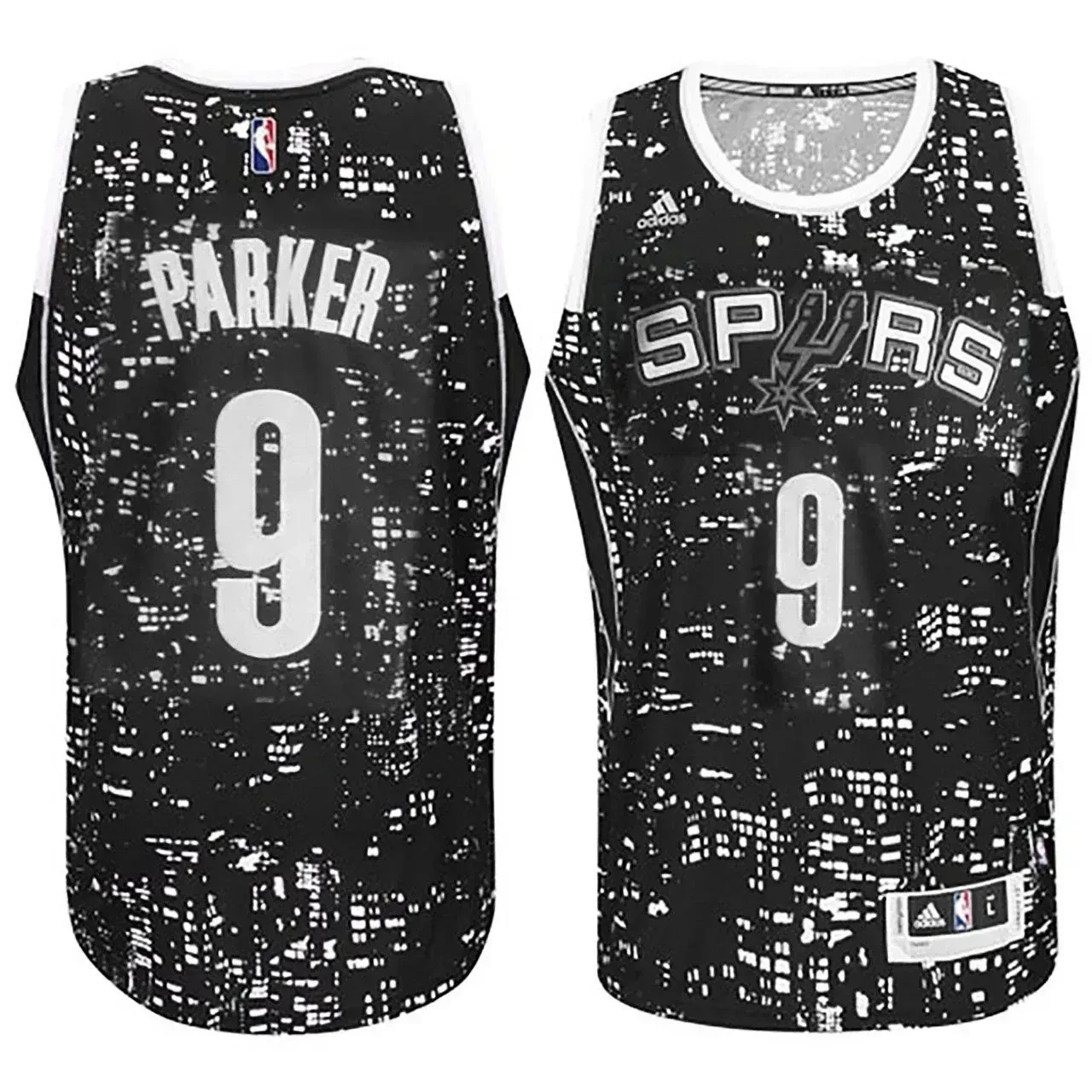 Male San Antonio Spurs 9 Tony Parker City Lights Black Swingman Black Basketball Jersey - JS518 